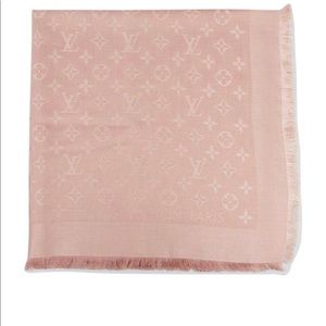 Authentic Louis Vuitton Pink Monogram Shawl Scarf